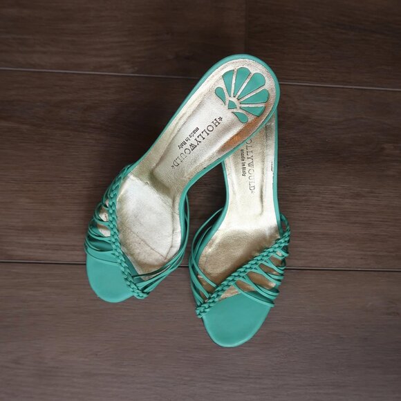 Vintage Mint Green Braided Kitten Heel Mules – Made in Italy - Picture 2 of 8